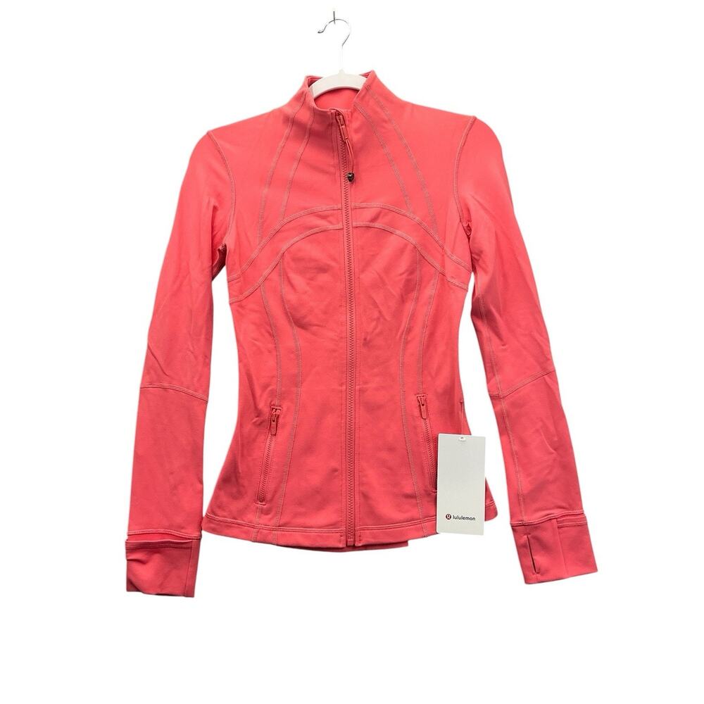 Lululemon Define Jacket Women’s SZ. 4 Coral Pink Long Sleeve Full Zip New NWT
